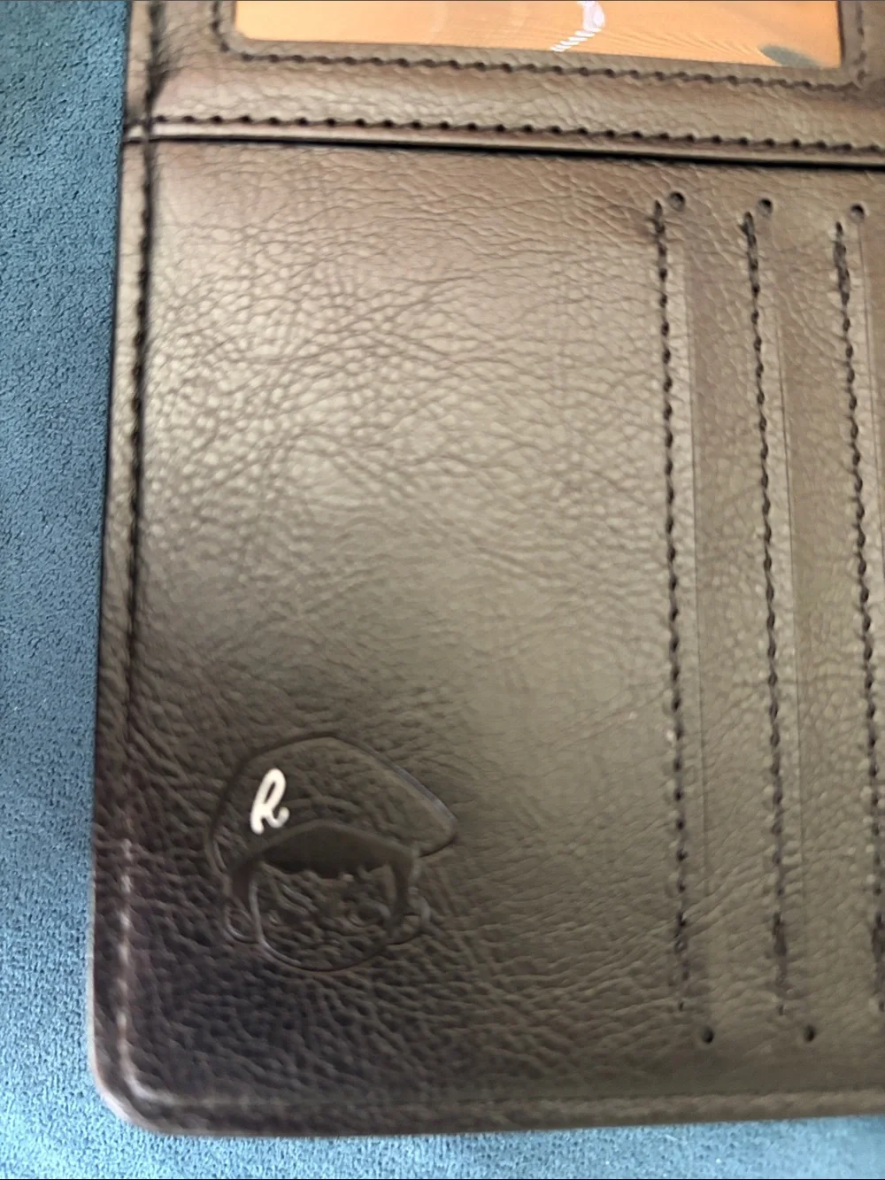 TNT RAyan Black Embossed Leather Passport Wallet with Signature Logo - Picture 10 of 10